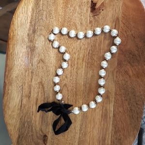 J. Crew Brass Pearl Necklace